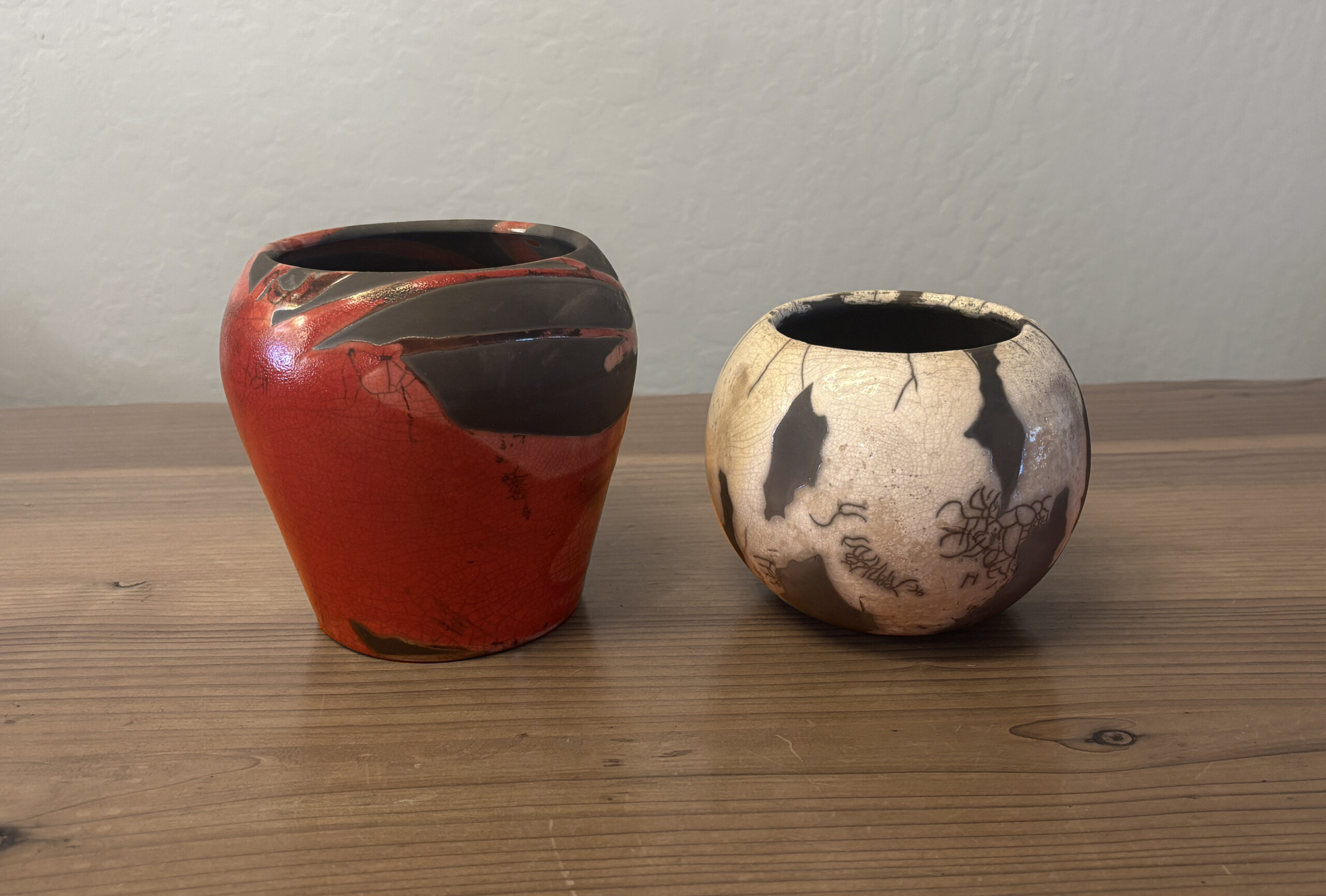 KJ Kahnle raku pots
